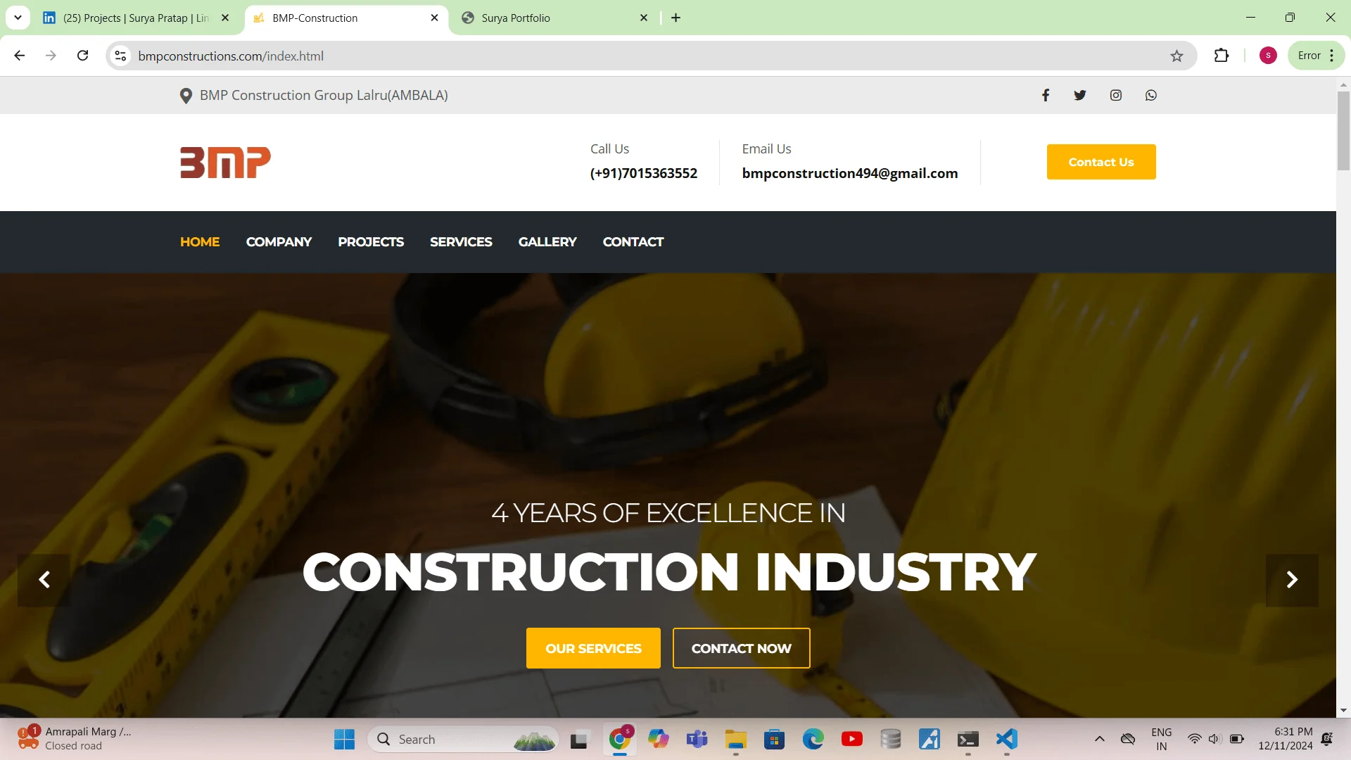 BMP Construction Website